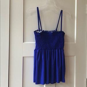 Royal Blue babydoll style tankini top